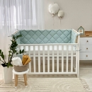 Protectie laterata patut bebe din 4 piese menta-mustar (5)